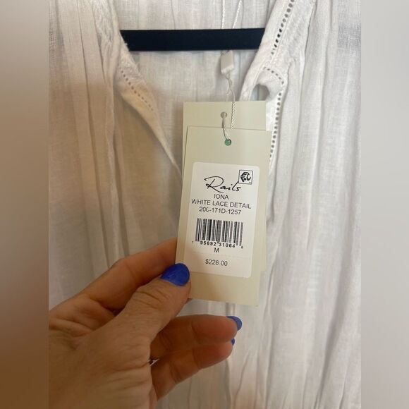 $228 RAILS lona Linen-Blend Midi-Dress White Medium - Picture 11 of 11
